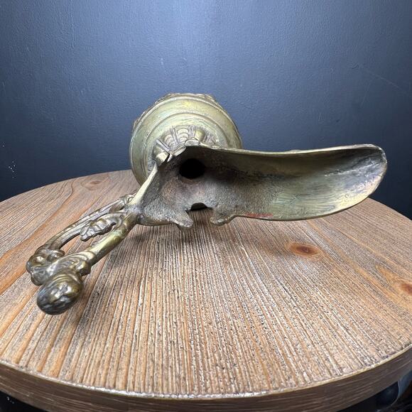 Antique French Cast Iron Pitcher Statue Jug Grape Vines Bacchus Amphora URN - Picture 10 of 12